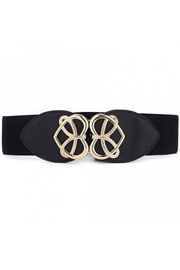 Ceintures Habillées pour Femmes Mode Féminine Élastique Large Variété de Ceinture Boucle Dorée Taille Robe Manteau Pull Ceint