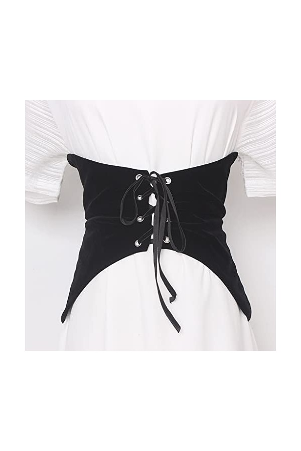 n/a Automne et Hiver Polyvalent Mode Femmes Noir Ceinture Taille Cravate Fermeture éclair Velours Sangles Ceinture