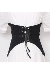 n/a Automne et Hiver Polyvalent Mode Femmes Noir Ceinture Taille Cravate Fermeture éclair Velours Sangles Ceinture