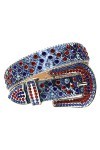 Haitpant Ceinture western en strass pour femme et homme - Ceinture cloutée en diamant - Cowgirl, Bleu 2, 38 inch