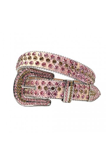 Haitpant Ceintures de strass de mode de luxe de sangle de diamant clouté ceinture pour les femmes hommes boucle ardillon sang