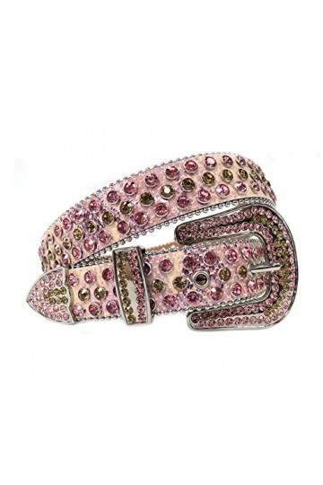 Haitpant Ceintures de strass de mode de luxe de sangle de diamant clouté ceinture pour les femmes hommes boucle ardillon sang