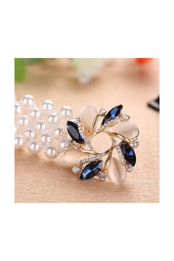 YANYUESHOP MJWDP Robe avec Diamant Incrusté avec Ceinture en Perles pour Femme Ceintures de Designer Taille élastique Couleu