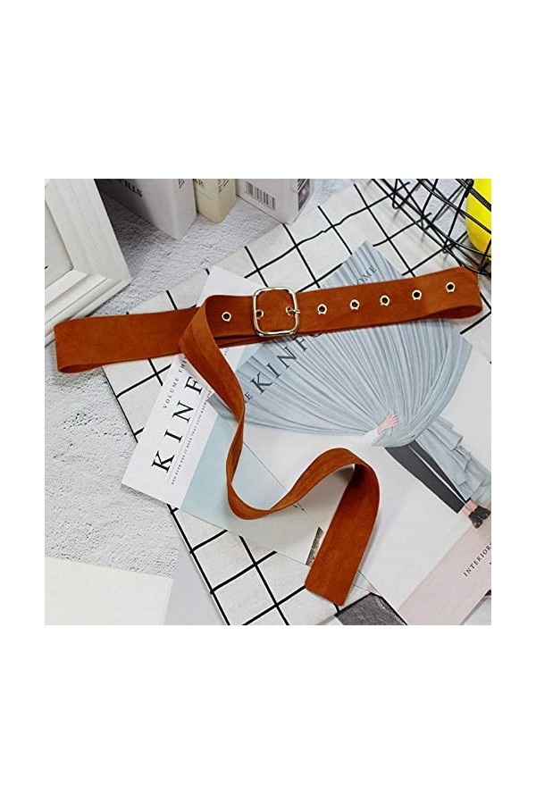 Ceintures habillées pour Femmes Ceinture Longue pour Femme Boucle carrée dorée Ceintures pour Dames Manteau Pull Robe Ceintur