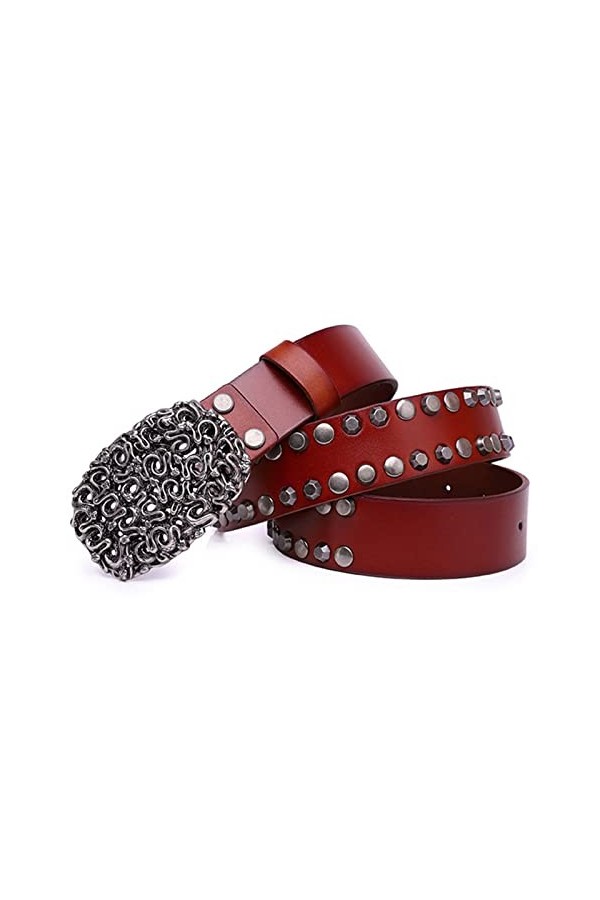 COLIFAS Ceinture Punk en Cuir pour Femme, Ceinture cloutée pour Femme, Ceinture en Cuir pour Robe avec Ceinture Boucle Serpen