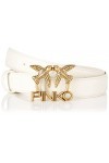 Pinko Love Berry H3 Belt VIT.Soie Le Ceinture, Z14q_Blanc Seta-Antique Gold, M Femme