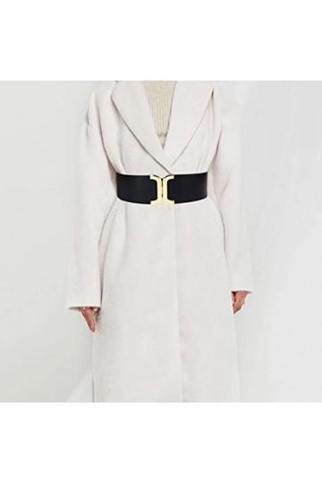 YWSZJ Ceinture élastique pour Dames, Ceinture en Cuir de Boucle dor, Robe Dames Stretch, Bande Large décorée Color : A, Siz