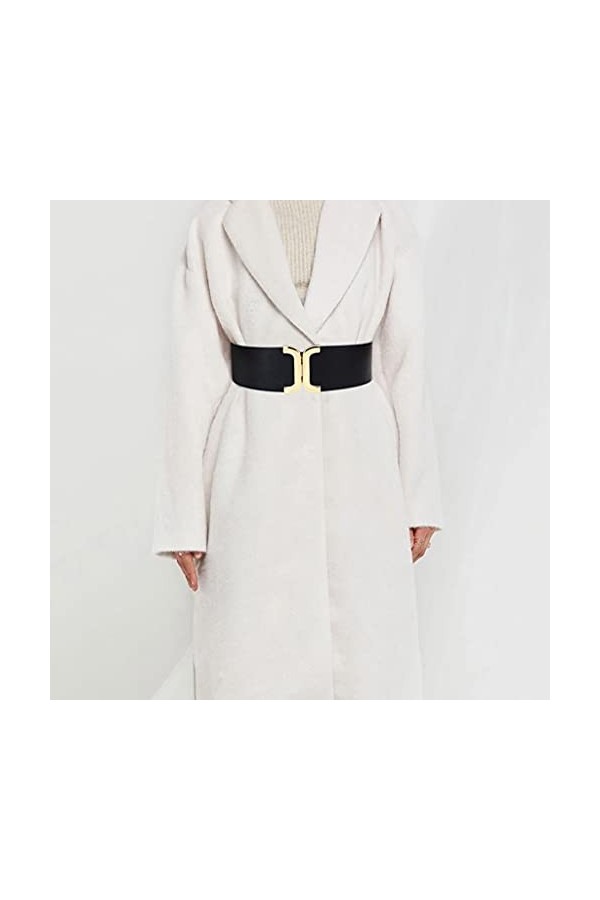 YWSZJ Ceinture élastique pour Dames, Ceinture en Cuir de Boucle dor, Robe Dames Stretch, Bande Large décorée Color : A, Siz