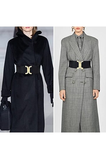 YWSZJ Ceinture élastique pour Dames, Ceinture en Cuir de Boucle dor, Robe Dames Stretch, Bande Large décorée Color : A, Siz