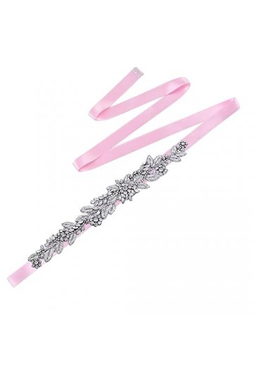 Pulcykp Ceinture de mariée scintillante pour robe de mariée, accessoire de demoiselle dhonneur, ceinture faite à la main, Ru