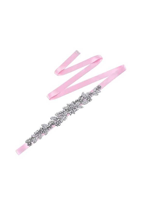 Pulcykp Ceinture de mariée scintillante pour robe de mariée, accessoire de demoiselle dhonneur, ceinture faite à la main, Ru