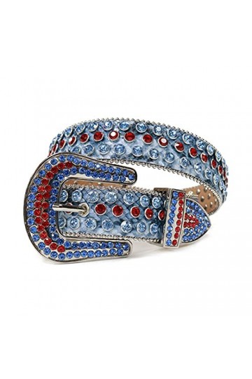 Ceintures punk en strass pour femme et homme - Ceinture cloutée en cristal de diamant pour jeans cowboy