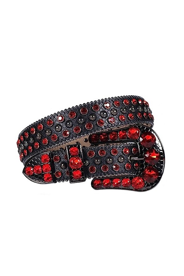 Ceinture en strass pour femme et homme - Ceinture cloutée en diamant - Boucle en cristal pour jeans - Ceinture à rivets vinta