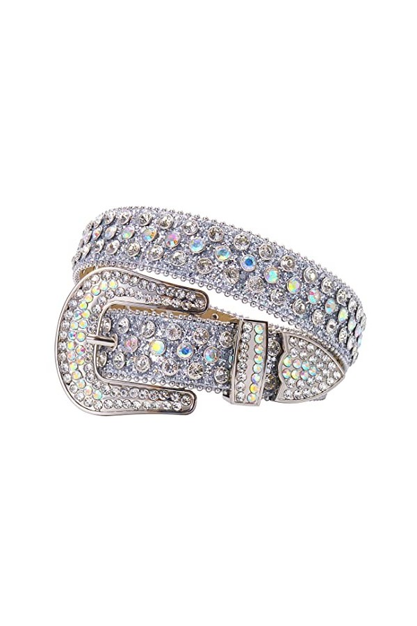 Strass sangle pour femme homme diamant clouté boucle en cristal pour jeans vintage sangle rivet