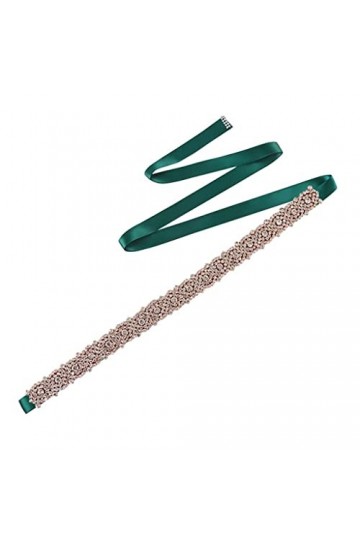 MJWDP Rose Gold Belt Rhinestone Accessoires de Mariage Brides Bridesmaid Girlfriend Girl Color : J, Size : Regolabile 