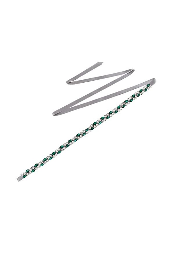 MJWDP Ceinture de Mariage en Strass Vertes for Robes Ceinture Brillante Ornements de mariée for la fête des Femmes de de la D