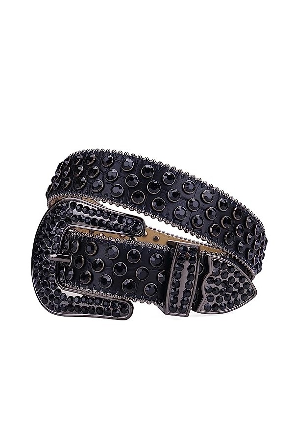 Bracelet de ceinture en strass clouté en verre diamant pour femme et homme, ceinture en strass