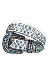 Ceinture à strass tendance avec strass cloutés pour femme et homme, Rouge et blanc., 46 35-37inch 