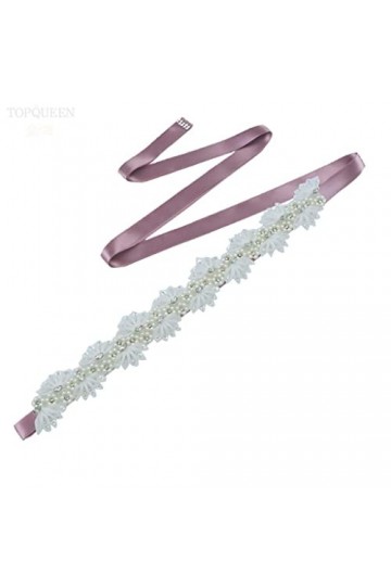 ZYZMH Ceinture nuptiale de la princesse fantaisie avec une robe de mariée en strass de fleur de perle Color : G, Size : One 