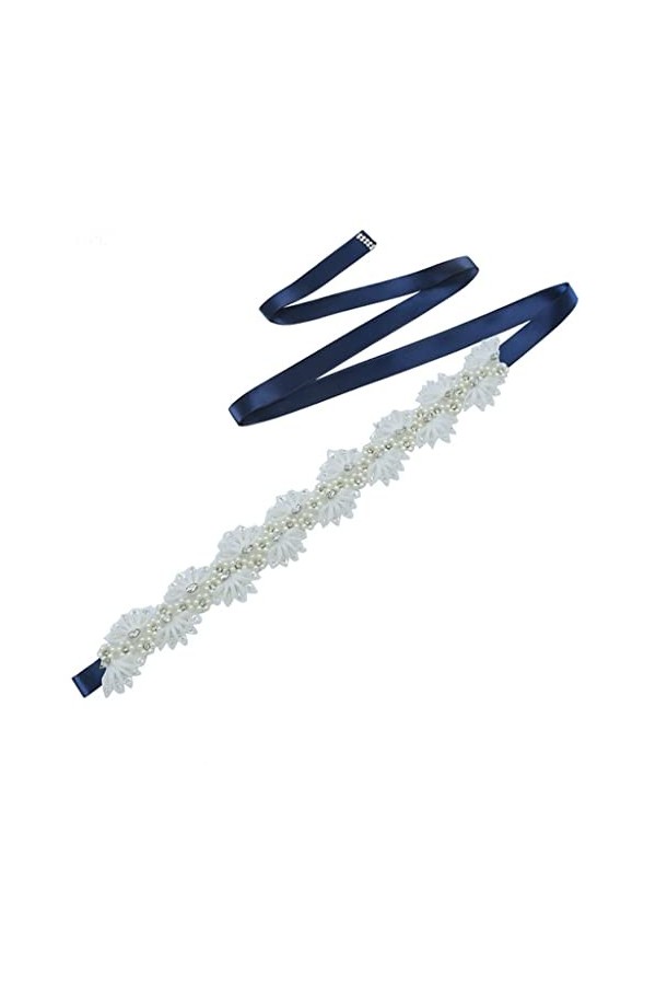 ZYZMH Ceinture nuptiale de la princesse fantaisie avec une robe de mariée en strass de fleur de perle Color : G, Size : One 