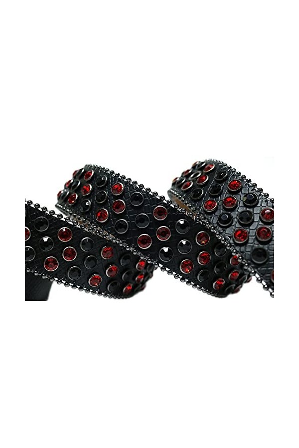 Ceinture de luxe cloutée par cristal de crâne de ceinture de crâne de ceinture de strass occidentaux pour des jeans, tout noi