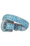 Haitpant Ceinture de luxe avec strass pour femme et homme - Ceinture cloutée en diamant - Cowgirl - Jean, tout noir, 38 inch