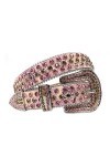 Haitpant Ceintures de strass de mode de luxe de sangle de diamant clouté ceinture pour les femmes hommes boucle ardillon sang