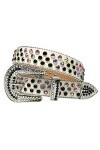 Ceinture en strass occidentale Ceinture de diamant Cowgirl Denim Bling Crystal Belt, Beige., 112