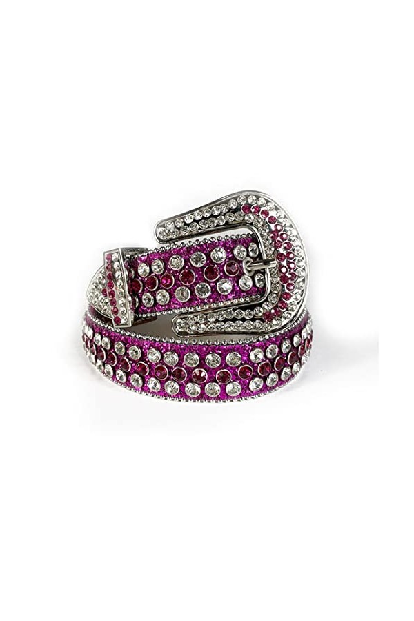 Ceinture brillante en cuir PU de ceinture de femmes de clous de luxe de ceinture de diamant de, violet, 112