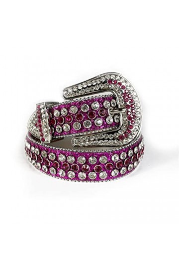 Ceinture de luxe cloutée de luxe de dames de ceinture de diamant occidentale ceinture de dames de cuir PU, violet, 112
