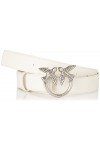 Pinko Love Berry H3 Belt Vello Set Ceinture, Z14o_Blanc Soie-Old Silver, S Femme