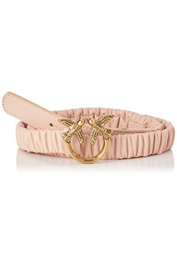 Pinko Love Ruffle H2 Belt Sheep Napp Ceinture, O81q_Poudre-Antique Gold, S Femme