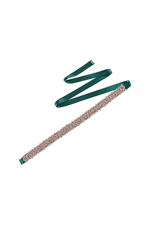 MJWDP Rose Gold Belt Rhinestone Accessoires de Mariage Brides Bridesmaid Girlfriend Girl Color : J, Size : Regolabile 