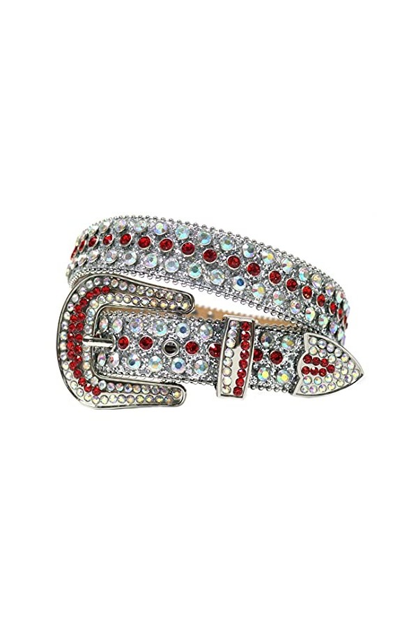 Ceinture à perles pour homme et femme - Sangle vintage - Large boucle - Strass - Ceintures de cowgirl