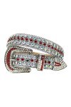 Ceinture à perles pour homme et femme - Sangle vintage - Large boucle - Strass - Ceintures de cowgirl