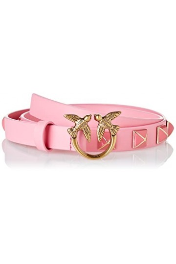 Pinko Love Berry H2 Belt Vitello Set Ceinture, P31q_Rose Marine-Antique Gold, L Femme