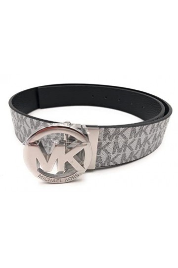 Michael Kors Belt I Silver-Black I Genuine Leather I Reversible Belt Large