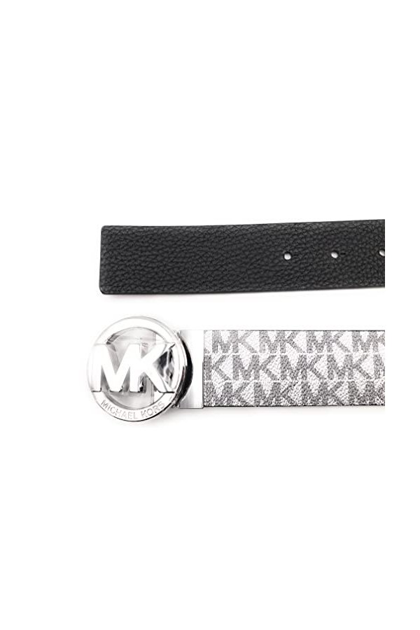Michael Kors Belt I Silver-Black I Genuine Leather I Reversible Belt Large