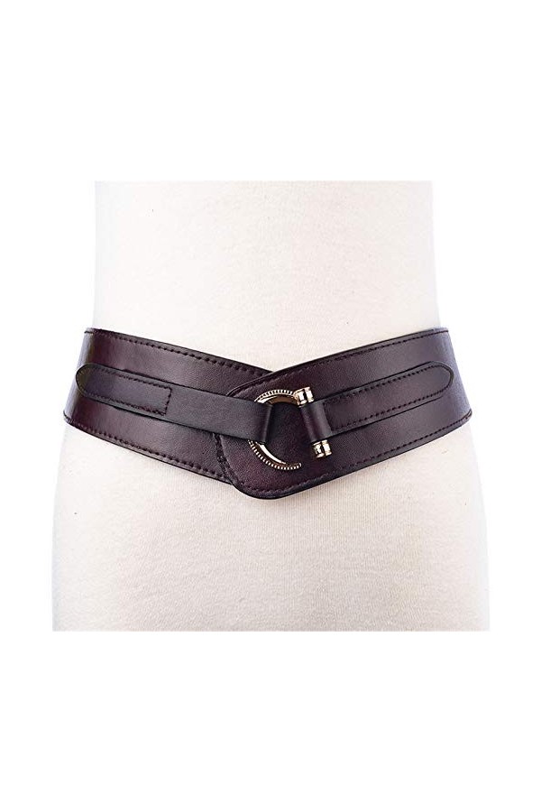 Femmes Ceinture Corset Femmes Ceinture en Cuir Crochet de Mode Boucle Conçue Large Taille Ceinture Pull Manteau, Manteau en D