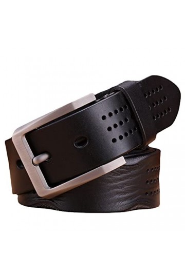 COLIFAS Vintage en Cuir de Vachette véritable Ceinture pour Femme Couple Mode Design Creux Dames décontracté Large Ceinture a