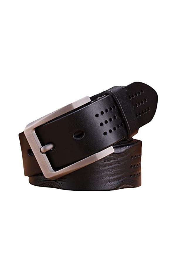 COLIFAS Vintage en Cuir de Vachette véritable Ceinture pour Femme Couple Mode Design Creux Dames décontracté Large Ceinture a