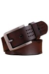 COLIFAS Vintage en Cuir de Vachette véritable Ceinture pour Femme Couple Mode Design Creux Dames décontracté Large Ceinture a