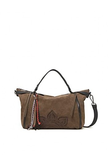 Desigual Bols_Aquiles Libia, Sac à Main Femme, Marron, Taille Unique