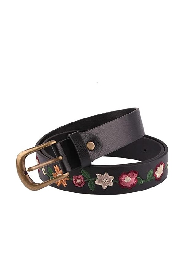 Ceinture Femme Décorative Brodée Ceinture Femme Réglable Couleur : A, Taille : 100X3cm A 110X3cm 