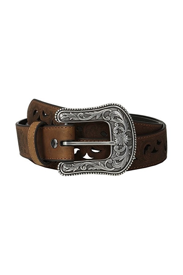 Ariat Ceinture en cuir pour femme Motif cachemire Marron Taille S, marron, S
