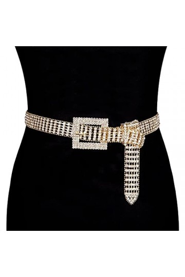 JHYS Taille de la chaîne de Mode, Ceinture Large en Strass pour Femmes en Argent pour la Taille féminine mariée Mariage Crist