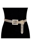 JHYS Taille de la chaîne de Mode, Ceinture Large en Strass pour Femmes en Argent pour la Taille féminine mariée Mariage Crist
