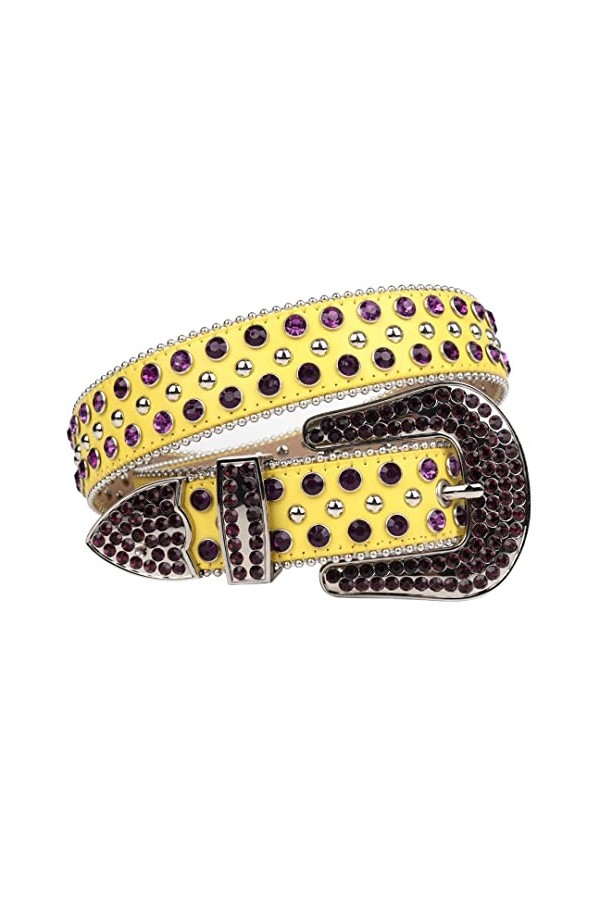 Ceinture en perles blanches pour femmes hommes strass ceinture boucle en cuir avec ceinture diamant femme jeans