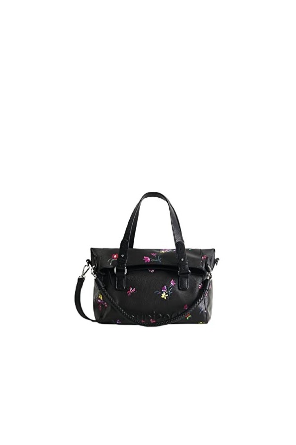 Desigual Bols_Little Bia Loverty 2, Sac à Main Femme, Noir, Taille Unique