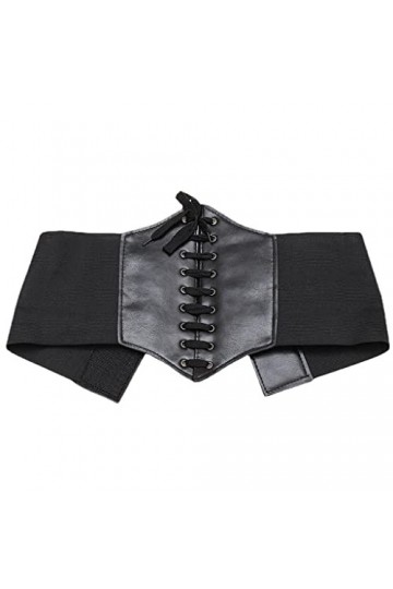 MJWDP Braveur large attache avant en cuir élastique Courteille de ceinture Femmes de la ceinture de la taille Color : Black,